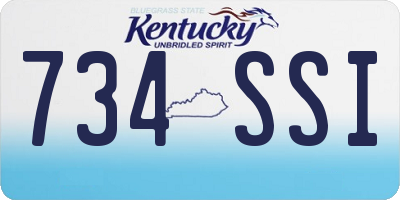 KY license plate 734SSI
