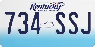 KY license plate 734SSJ