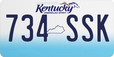 KY license plate 734SSK