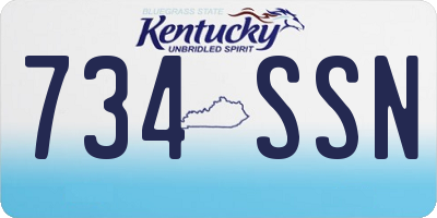 KY license plate 734SSN