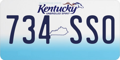 KY license plate 734SSO