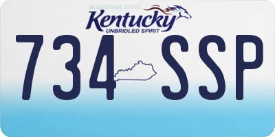 KY license plate 734SSP
