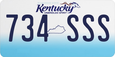 KY license plate 734SSS