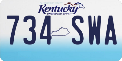 KY license plate 734SWA