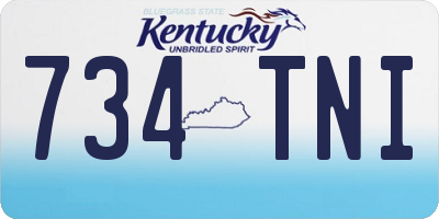 KY license plate 734TNI