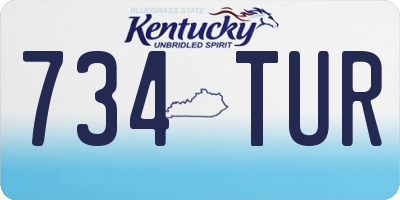 KY license plate 734TUR
