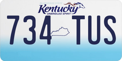 KY license plate 734TUS