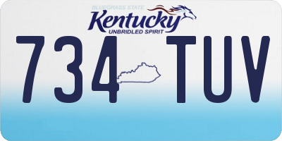 KY license plate 734TUV