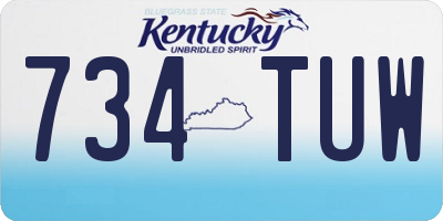 KY license plate 734TUW