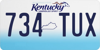 KY license plate 734TUX