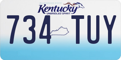 KY license plate 734TUY