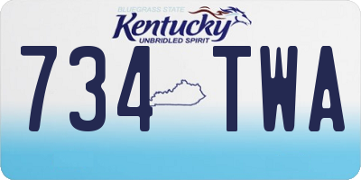 KY license plate 734TWA