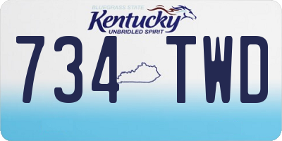 KY license plate 734TWD