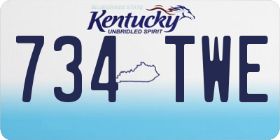 KY license plate 734TWE