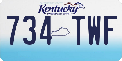 KY license plate 734TWF