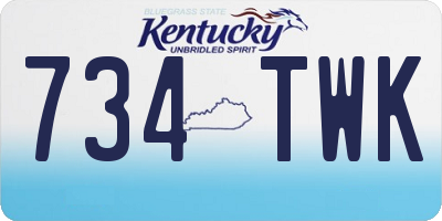 KY license plate 734TWK