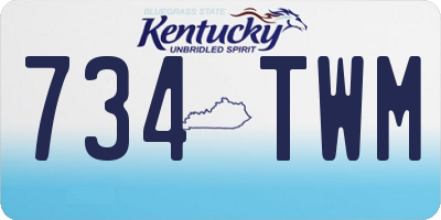 KY license plate 734TWM