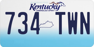 KY license plate 734TWN