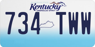 KY license plate 734TWW