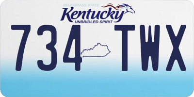KY license plate 734TWX