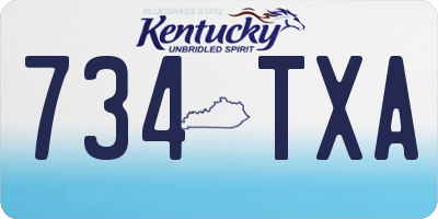 KY license plate 734TXA