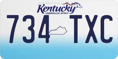 KY license plate 734TXC