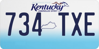KY license plate 734TXE