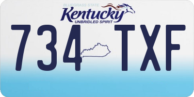 KY license plate 734TXF