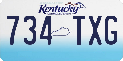 KY license plate 734TXG