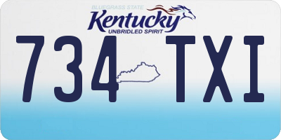 KY license plate 734TXI