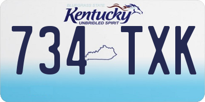 KY license plate 734TXK