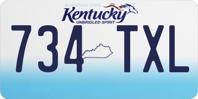KY license plate 734TXL