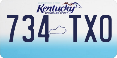 KY license plate 734TXO