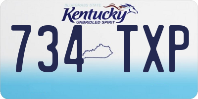 KY license plate 734TXP
