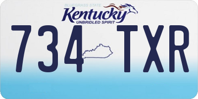 KY license plate 734TXR