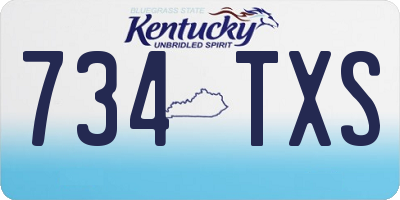 KY license plate 734TXS