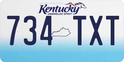 KY license plate 734TXT