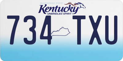 KY license plate 734TXU