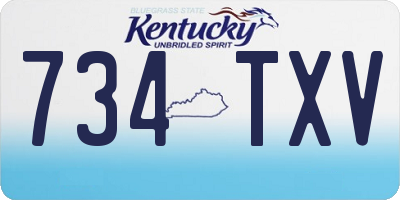KY license plate 734TXV