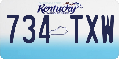 KY license plate 734TXW