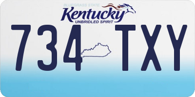 KY license plate 734TXY