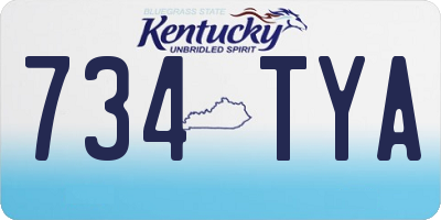 KY license plate 734TYA