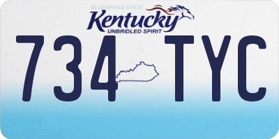 KY license plate 734TYC
