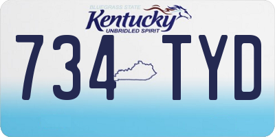 KY license plate 734TYD