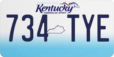 KY license plate 734TYE