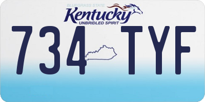 KY license plate 734TYF