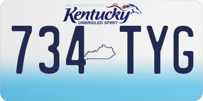 KY license plate 734TYG