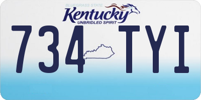 KY license plate 734TYI