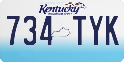 KY license plate 734TYK