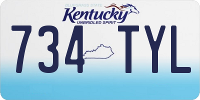 KY license plate 734TYL